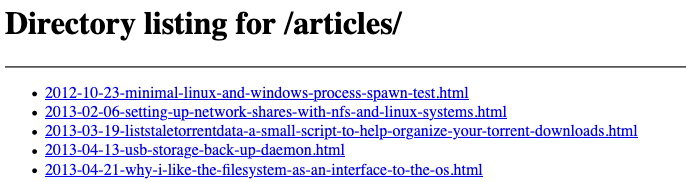 Fig. 1: Screenshot of a directory listing Screenshot of a directory listing